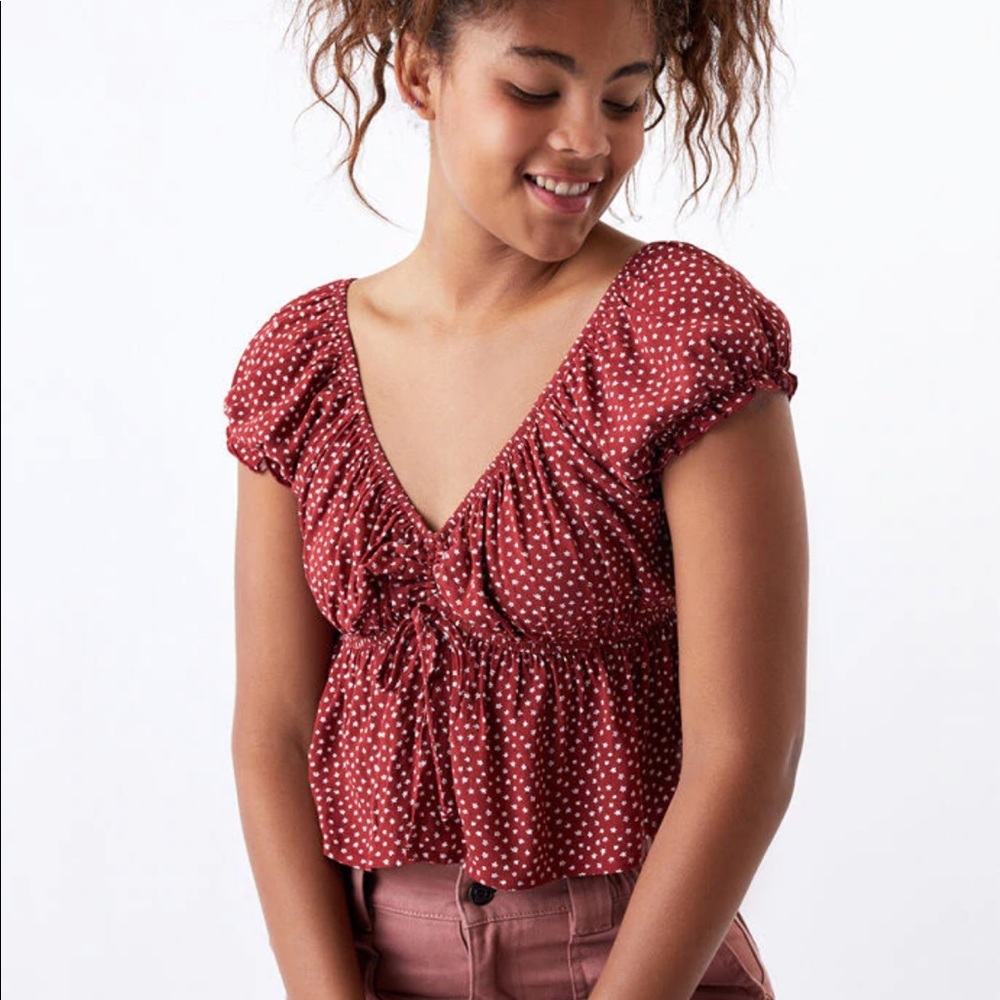 LA Hearts Open Front Babydoll Top